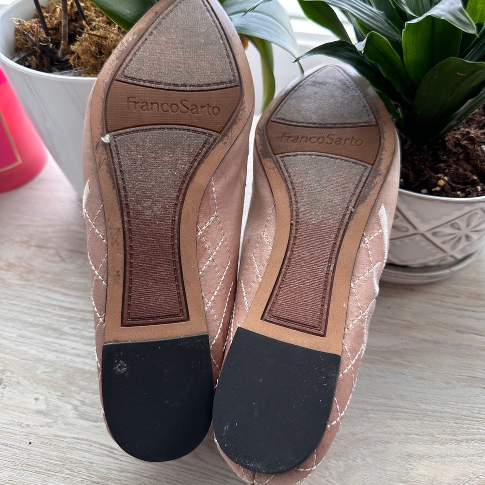 Franco Sarto Women's Pink Embroidered Flats - Picture 5 of 5